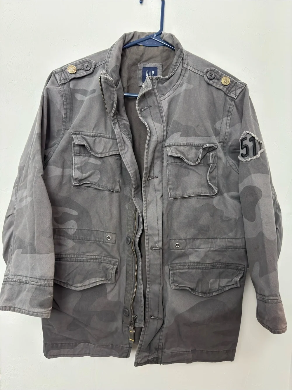 GAP Vintage Y2K Military Inspired Camo Field Jacket Kids Sz L 10